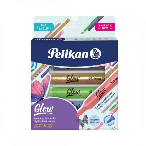 Resaltador Pelikan Glitter x6 Surtidos