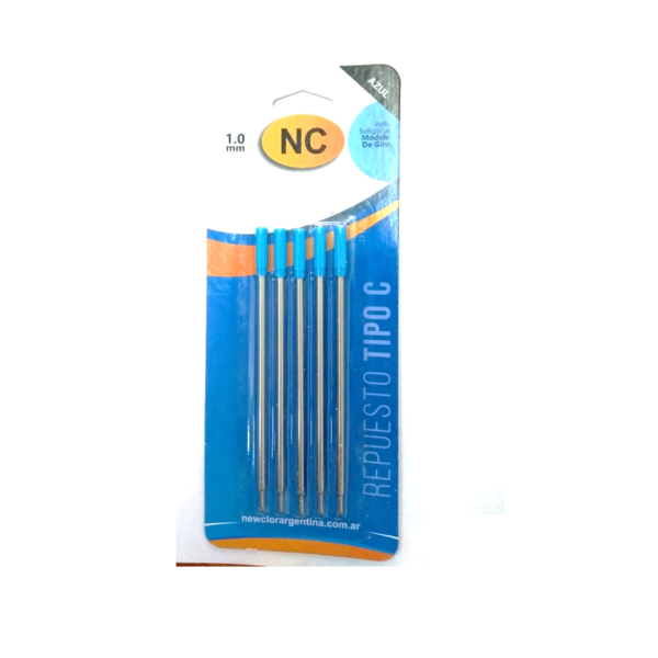 Tanque Bolígrafo Tipo Cross Azul Negro 1mm