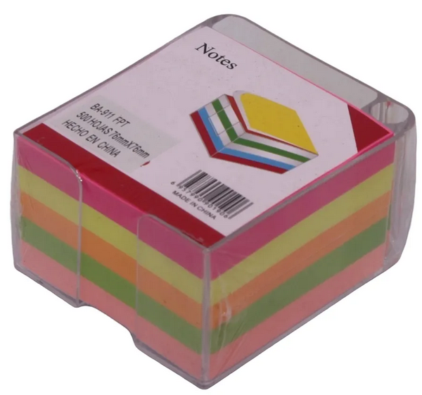Notas Adhesiva Fluor x500 Con Porta Taco 76x76
