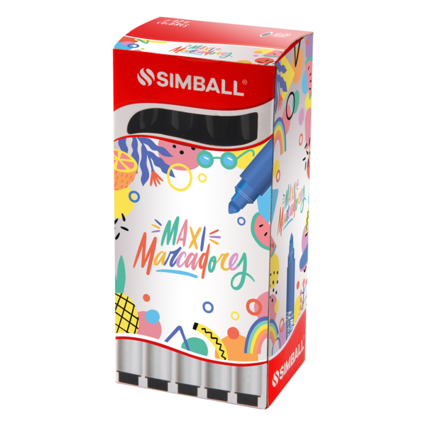 Marcador Simball Al Agua Negro Grueso