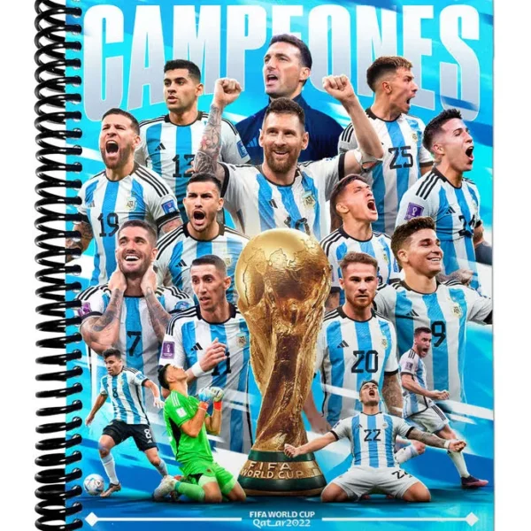 Libreta Tapa Dura Seleccion Argentina A6 Varios motivos 50 hjs con espiral