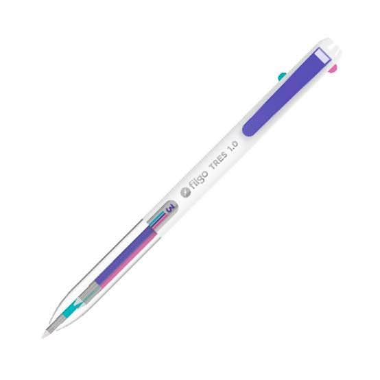 Bolígrafo Filgo 3 Colores escribe rosa violeta celeste