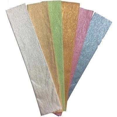 Papel Crepé Metalizado x 10 Plata